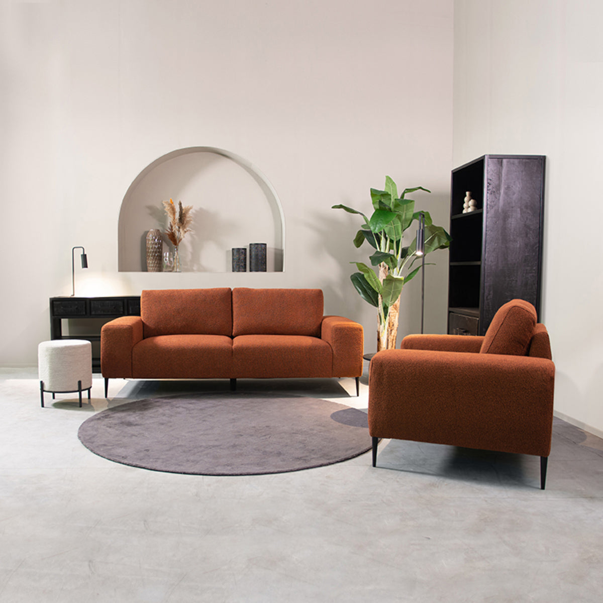 LABEL51 Bank Ferraro – Comfortabele Bouclé Bekleding – 3-Zits